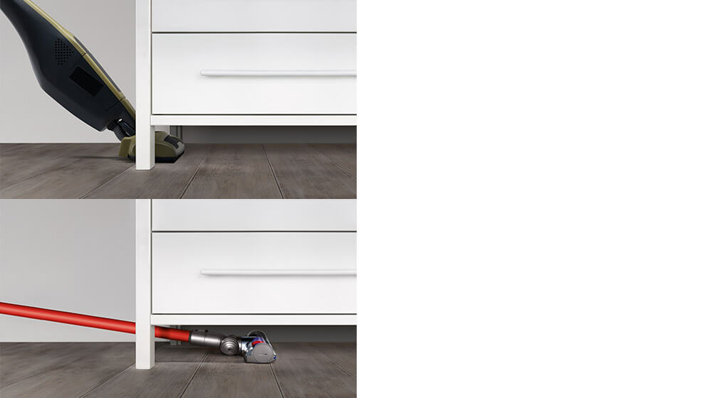 Dyson V6 animalpro - ダイソンのコードレスクリーナーなら、家具の下も自在にお掃除できます。