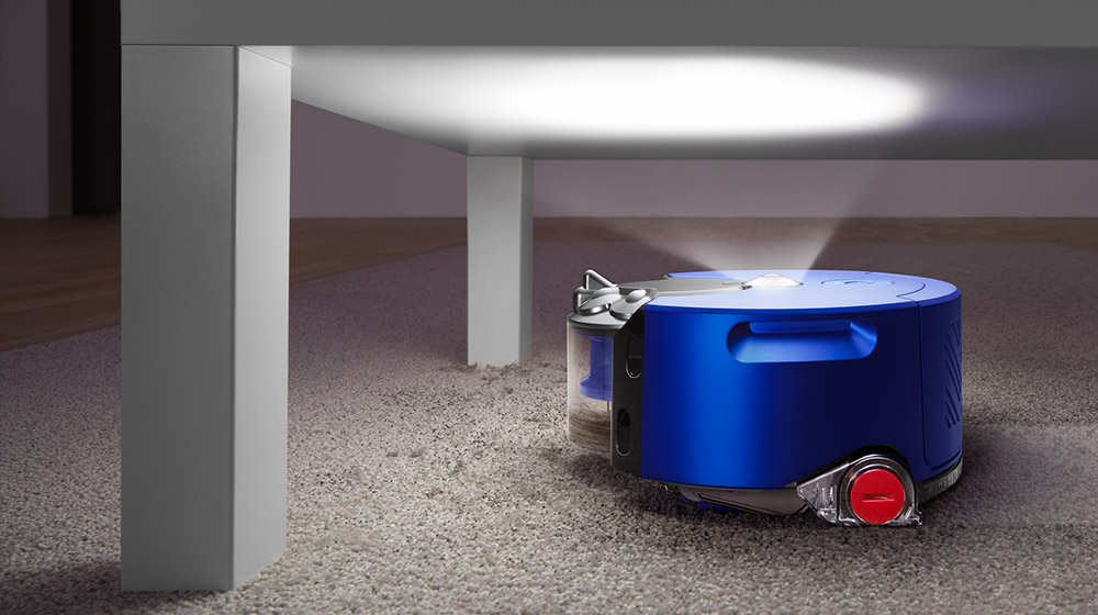 8個のLEDライトがインテリジェント SLAM ビジョンシステムと連携して、暗い室内でも掃除が可能です。